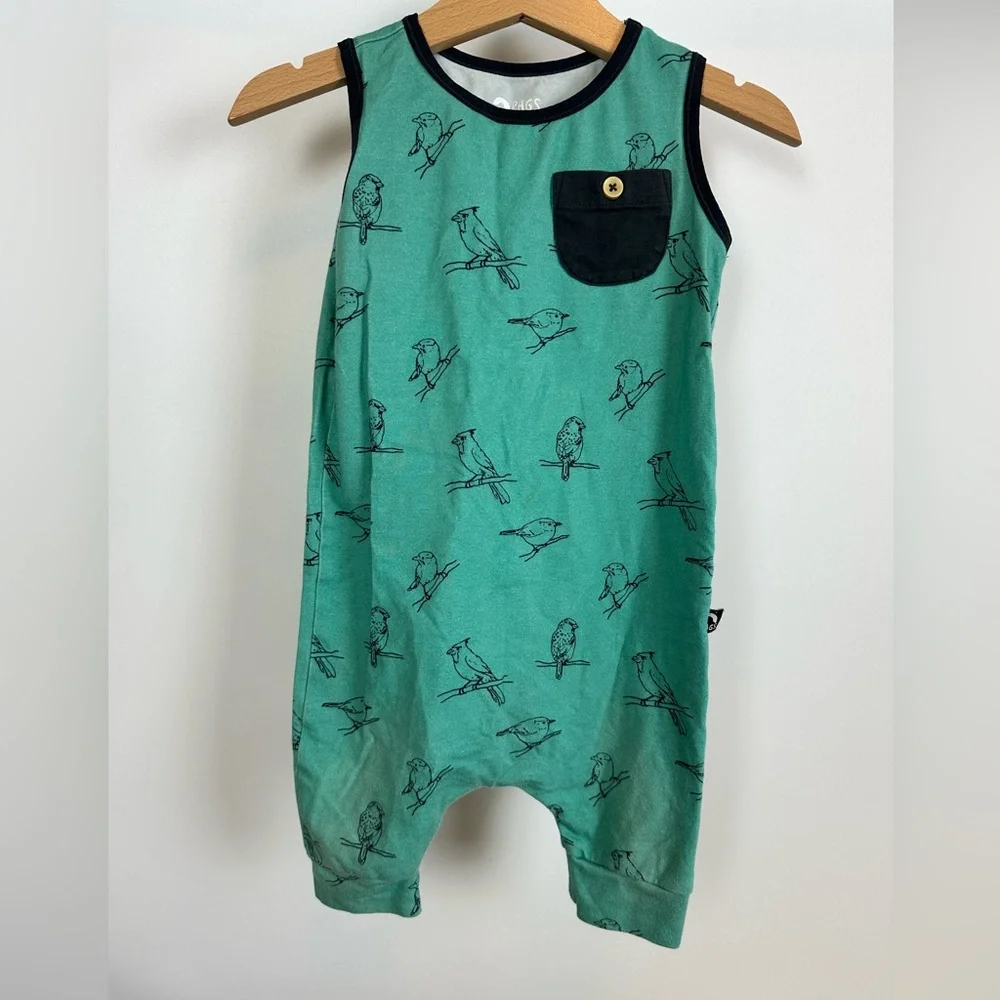 RAGS Birds Short Tank Capri Romper Spring Birds Turquoise 18-24M